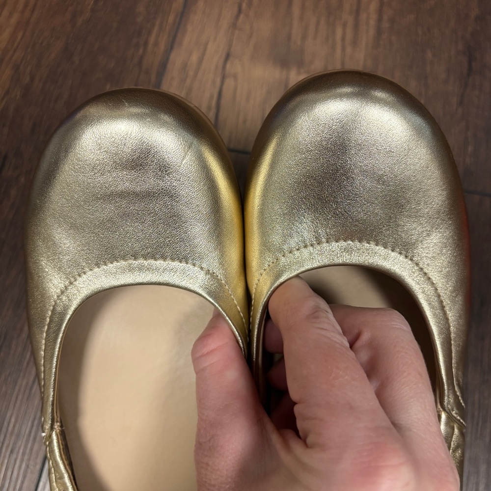 New! ABEO Tilly metatarsal ortho Gold Metallic Leather Comfort Ballet Flats Shoe - Picture 7 of 9